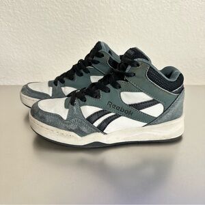 Reebok Kids High Top Sneakers Sz 1K (Youth) Green Black Beige Athletic Shoes